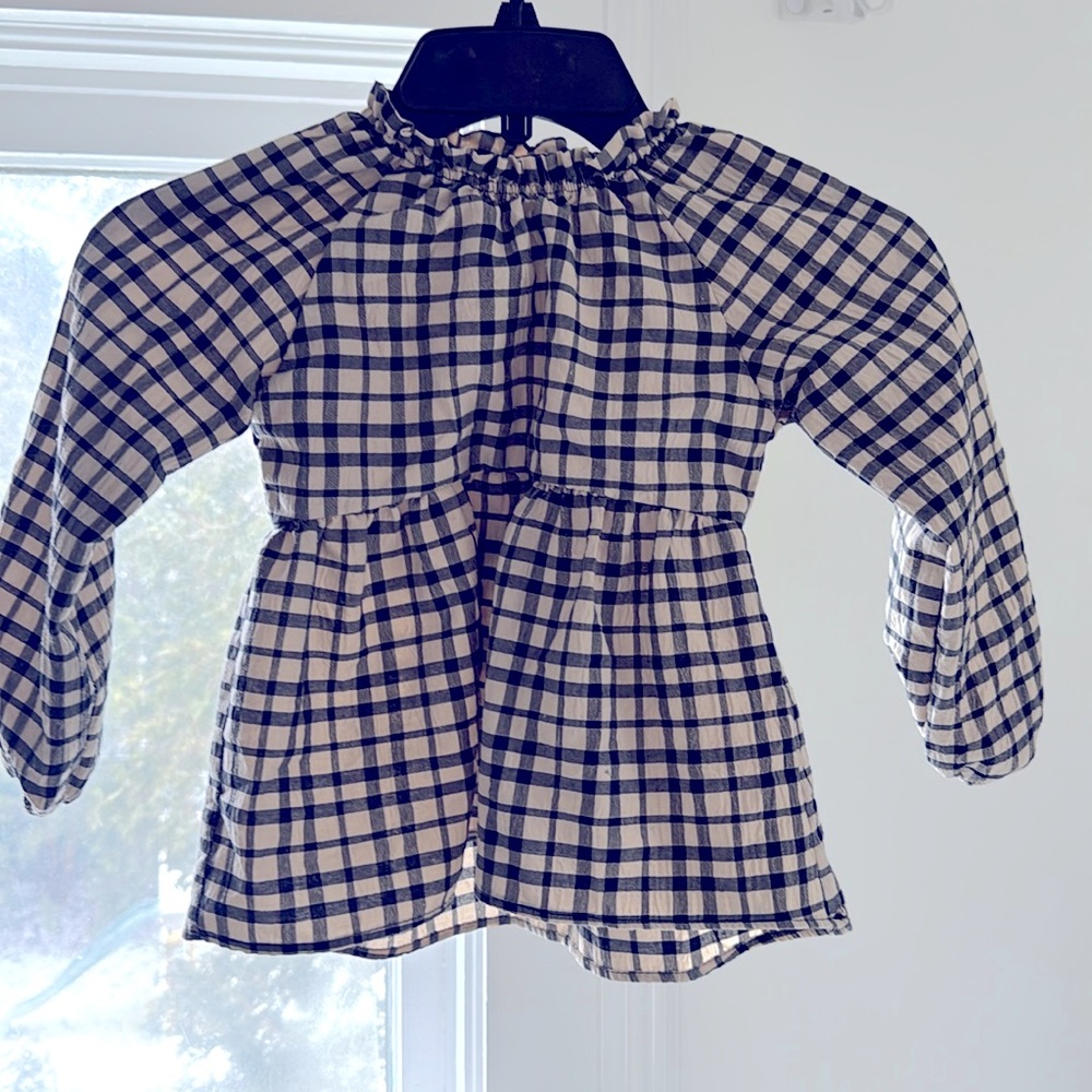 Zara kids Plaid Long Sleeve Blouse